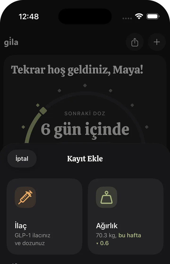 Koyu temada kayıt ekleyen Gila